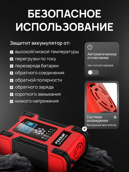 Foxsur FBC122412D (12V-12А 24V-6А) &ndash; зарядний пристрій Foxsur FBC122412D фото